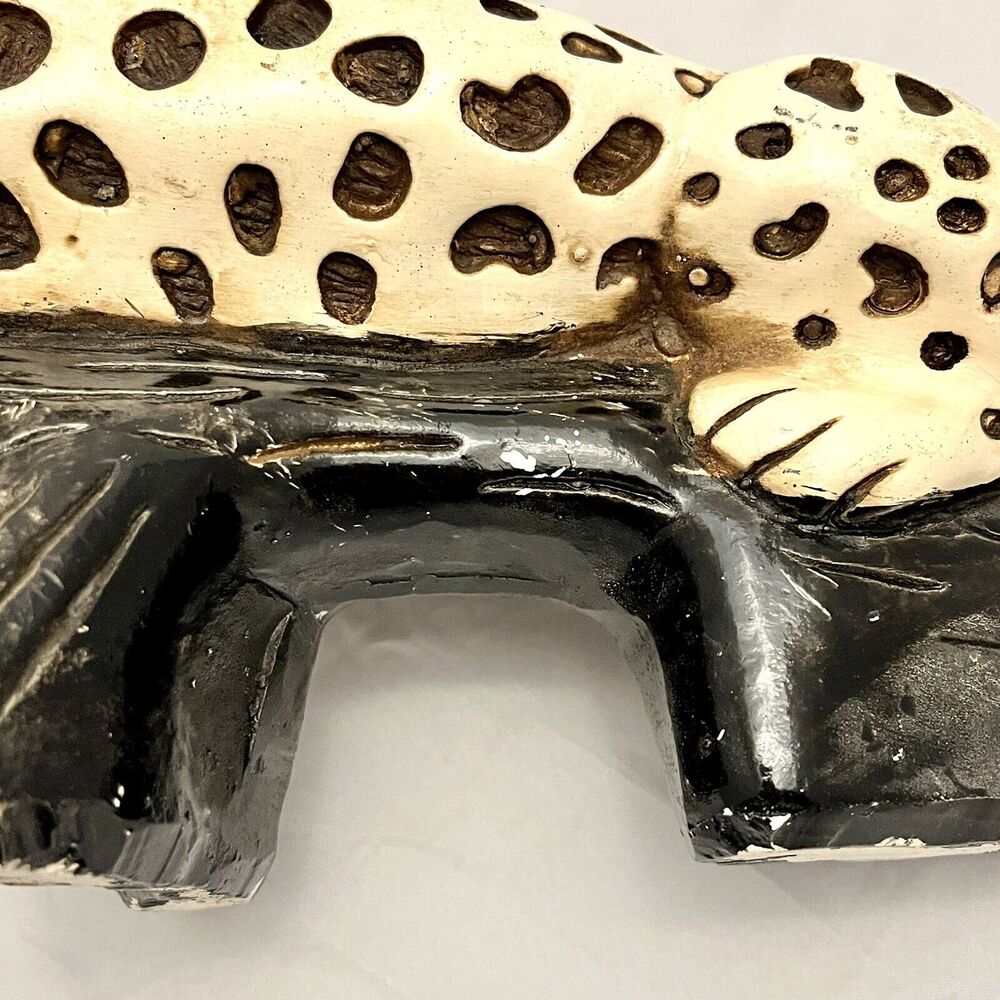 MCM Chalkware/Plaster Large Leopard Table Figure Statue Made in Mexico - Picture 9 of 12
